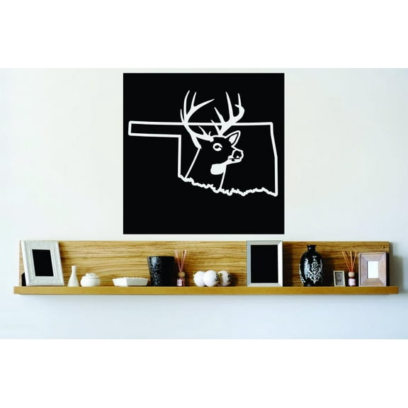Do It Yourself Wall Decal Sticker Oklahoma Wild Life Deer Buck Hunter Decor Mural 18x18"