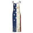 thumbnail image 4 of DDAPJ pyju Women 2025 Summer Fashion Overalls Plus Size Hippie Jumpsuits American Flag Printed Spaghetti Strap Wide Leg Rompers Today's Sales White S, 4 of 5