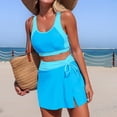 thumbnail image 7 of Wdgfv Women's Tankini Swimsuits Tummy Control Two Piece Bathing Suit Modest Swim Skirt Color Block Swim Suits 2026, 7 of 7