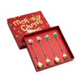 thumbnail image 3 of Kits de cubiertos de Navidad Juego de cubiertos de vajilla, utensilios de cucharas de té, juego de tenedores de cucharas navideñas de acero inoxidable 4 Uds B BLESIY postre cucharas tenedores, 3 of 8