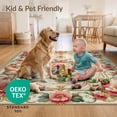 thumbnail image 4 of ODIKA 6'x9' Ultra-Soft Area Rug, Playroom Vintage Coquette Scroll Border Aesthetic Pink Dorm Boho None Washable, Bare feet friendly, Silk-Touch for Guest Room, Bedroom, 4 of 7