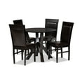 thumbnail image 2 of Baxton Studio Nada Modern and Contemporary Dark Brown Faux Leather Upholstered and Dark Brown Finished Wood 5-Piece Dining Set, 2 of 7