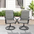 thumbnail image 6 of SUMMIT LIVING Set of 2 High-Back Swivel Outdoor Dining Chairs with Padded Textilene Seat, Black & Dark Brown, 6 of 13