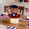 thumbnail image 1 of 3 Pcs Lampe Bougie de la Fête de l'Indépendance, Kadlawus Lampe Bougie de la Fête de l'Indépendance, Veilleuse Patriotique pour Chambre, Lumières Décoratives Rouges Blanches Bleues, Lampe de Table à Piles pour Fête, Guirlande Chapeau Étoilé, 1 of 6