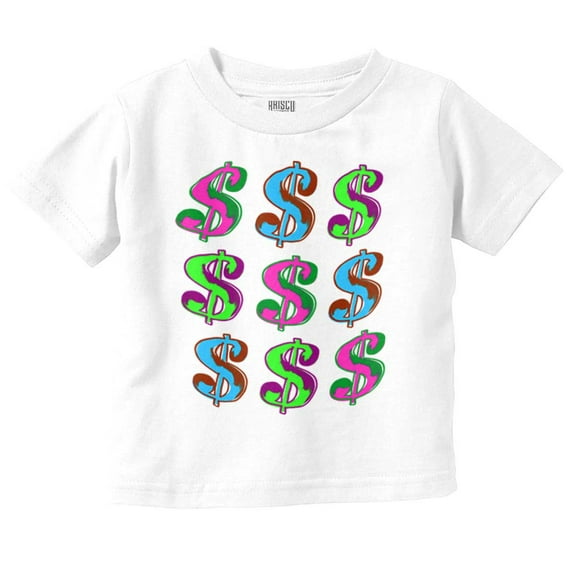 Cool Urban Cash Money Dollar Sign Toddler Boy Girl T Shirt Infant Toddler Brisco Brands 6M