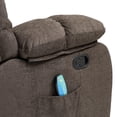 thumbnail image 5 of Pillow Tufted Design Massage Recliner with Side Pocket, Multifunctional Electric Power Chair with Wired Remote/ Side Pocket and Ajustable Level, Recliner Single Sofa Seat  for Bedroom, Brown, 5 of 7