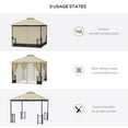 thumbnail image 5 of Outsunny 11' x 13' Patio Gazebo, Double Roof Outdoor Gazebo Canopy Shelter with Netting & Curtains, Steel Corner Columns for Garden, Lawn, Backyard and Deck, Beige, 5 of 10