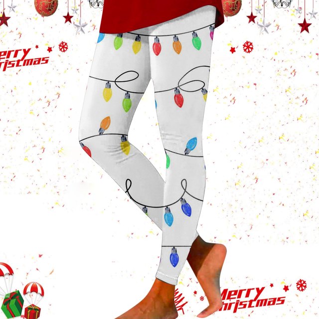 WILLBEST Leggings con Estampado Navideño para Mujer, Pantalones de Yoga de Cintura Alta para Entrenamiento, Fitness, Cómodos, Elásticos, Suaves Y Atléticos. Extra Grande