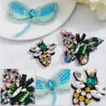 thumbnail image 6 of 1bag 3 styles Rhinestone Beaded Applique Sequins Animal Bees Dragonfly Butterfly Decorative Sew on Embroidery Patches Appliques for Craft Party Dress Costume Jeans Shoes bag Decor, 6 of 9