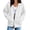 White, variant on QQZ Zip Up Hoodie Women, Oversized Hoodies For Women Zip Up Sweaters For Women Casual Fall Oversized Jacket