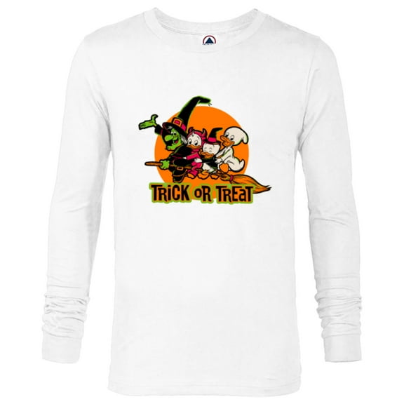 Disney 100 Witch Huey Dewey Louie Trick or Treat Halloween - Long Sleeve T-Shirt for Men - Customized-White