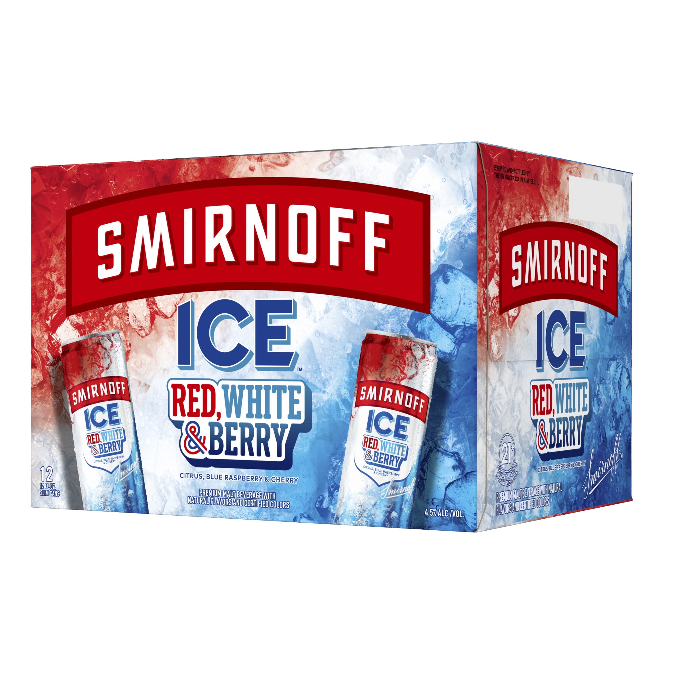 Smirnoff Ice Red White and Berry, 12 pack cans, 12 fl oz, 4.5% ABV