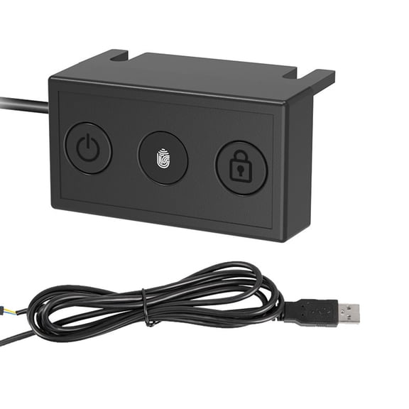 Fingerprint Power Button for PC External PC Power Button Desktop Computer Lock Screen Switches Button with USB Cable