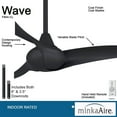 thumbnail image 2 of Minka-Aire Wave 44" Ceiling Fan No Light with 3 blades - Coal w/ Extra Downrod - F854-CL-DR, 2 of 3