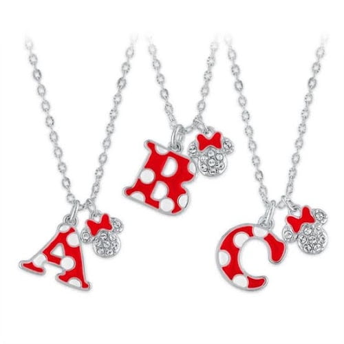 Disney Love Minnie Mouse 2 x Necklace Pendant Heart Shape Best Friends 1/2 Each 