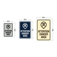 thumbnail image 2 of Signs ByLITA Portrait Round Attention Danger Area Sign (Blue) - Small, 2 of 5