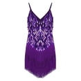 thumbnail image 3 of TSSOE Womens Shiny Sequins Spaghetti Straps Rhythm Latin Samba Rumba Tango Dance Dress Fringe Party Purple One_Size, 3 of 6