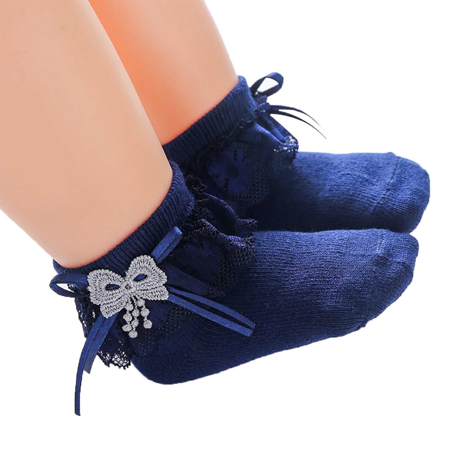 Carolilly Long Socks with Bow for Baby Girls Little Girls Princess Socks 0-3 Years