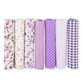 thumbnail image 2 of 7pcs Cotton Batiks Sewing Craft Cloth for DIY Wallet Cushion Cover, with Elegant Flower Pattern, Multipurpose Material, Cut to Custom Size, 2 of 7