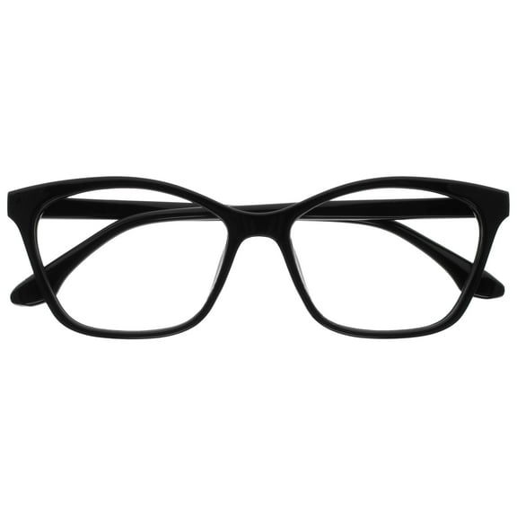 OPULIZE KAT Reading Glasses - Cat-Eye Frame - Shiny Black - Men & Women - Spring Hinges - R59-1 -  1.00