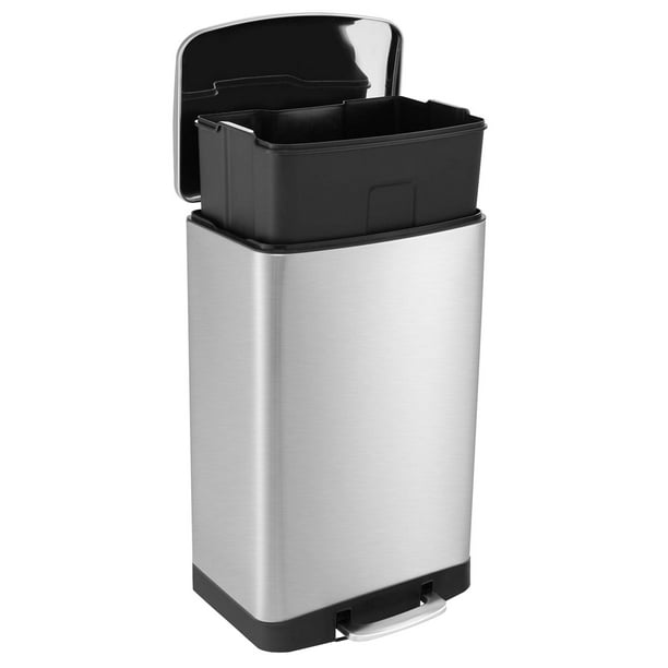 Costway Stainless Steel Trash Can, 13.2 Gal Garbage Can with