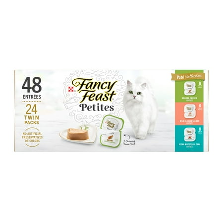 UPC: 0050000544325 | Purina Fancy Feast Petites Wet Cat Food Pate Collection Variety Pack 2.8 oz Tub (24 Pack)