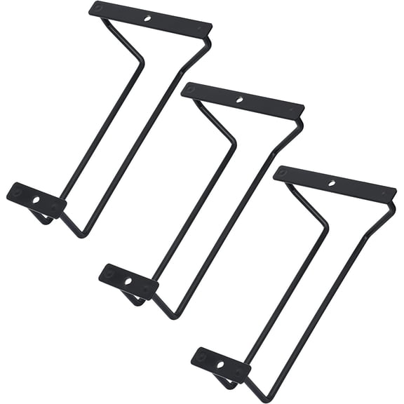 7-Inch Black Wine Glass Rack - Under Cabinet Stemware Wine Glass Holder for Bar Kitchen (1 Rows, 3 Pack)