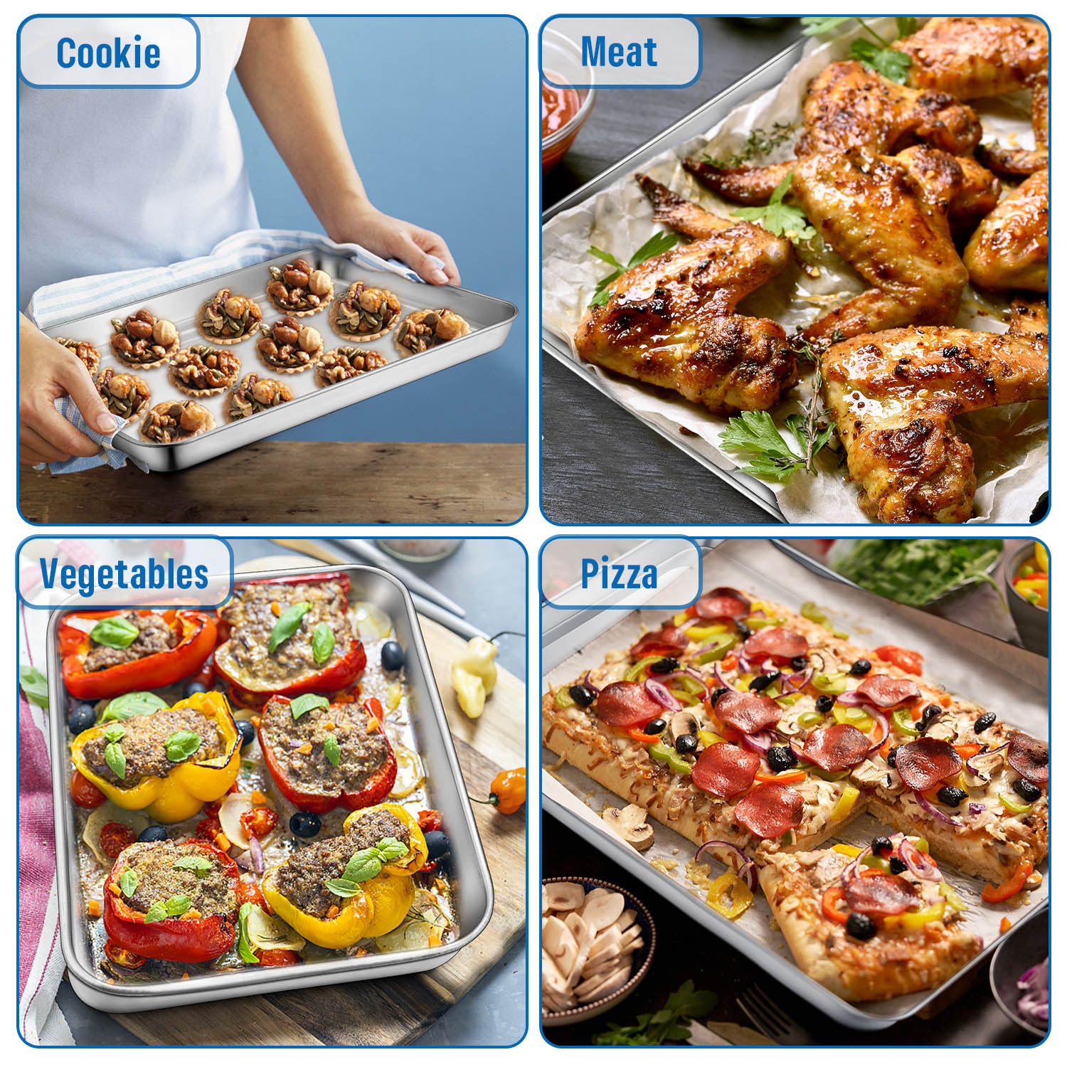 Vesteel 4-Piece Stainless Steel Baking Sheet Set photo 3