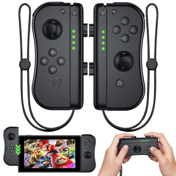 TURPOW Compatible with Nintendo Switch Controller,Wireless Controller For Nintendo Switch/Lite/OLED,Dual Vibration,Motion Control,Screenshot,6-Axis Gyro,Wake-Up,Anti-Slip grip Joystick,Black