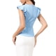 thumbnail image 3 of INSPIRAR CHIC Top Peplum para Mujer Verano Casual Ropa de Manga Corta con Volantes Camiseta Blusa XS Azul Claro, 3 of 6