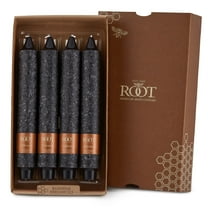 ROOT Candles Unscented Timberline™ Collenette Taper Candles, 9-Inch Tall, Box of 4, Black