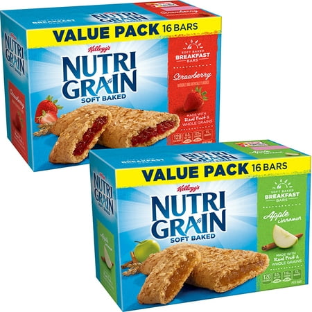Kelloggs Nutri-Grain Soft Baked Breakfast Bars Bundle Family Size (Pick