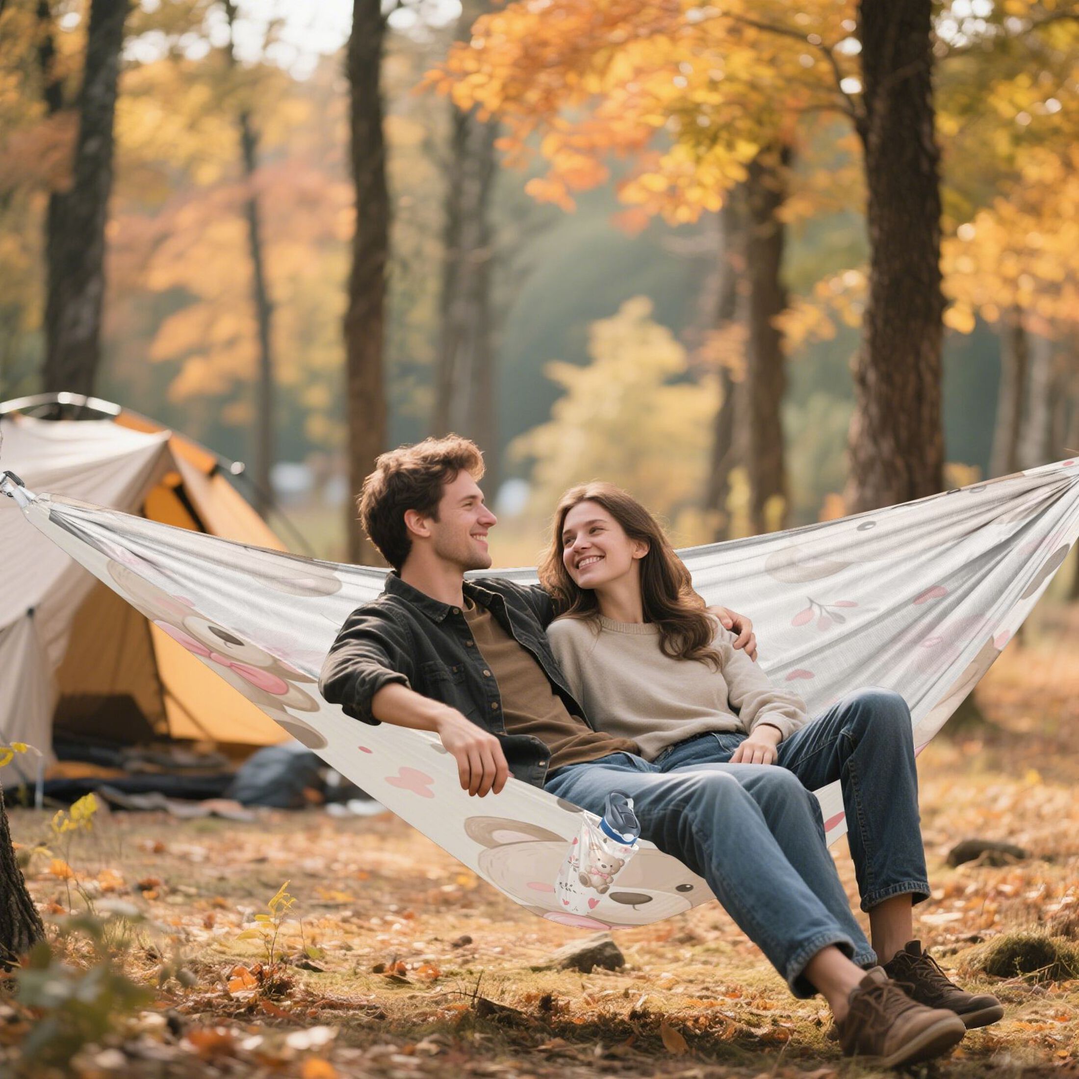 Hammock Camping Hammock Nylon Portable Hammock Travel Camping Hammock Super Cute Brown Bear