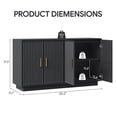 thumbnail image 4 of 55in Buffet Cabinet, PAPROOS Modern Fluted Sideboard Cabinet with 4 Doors and Adjustable Shelf, Wooden Coffee Bar Cabinet Station for Dining Room Living Room, Black, 4 of 8