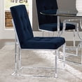 thumbnail image 2 of Cisco Velvet Upholstered Dining Side Chair Chrome (Set of 2), 2 of 10