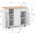 thumbnail image 3 of Noelse Kitchen Island with Storage & Drop Leaf, Rolling Island Table with Spice Rack & Towel Bar for Small Kitchens, White, 3 of 10