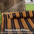 thumbnail image 2 of Sunnydaze 2-Person Quilted Polyester Spreader Bar Hammock, 450 lb Capacity - Woodland Stripe, 2 of 9