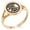 Rose Gold, variant on Stainless Steel Three-Tiered Pine Kamon Crest Minimalist Oval Top Polished Statement Signet Ring