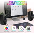 thumbnail image 3 of MAMBASNAKE PC Computer Speakers, Wired Mini RGB Gaming Speaker for PC 2.0 USB Powered 3.5 mm AUX, 6 RGB LED Backlit Modes Light Up, Multimedia Stereo Speaker for Desktop Laptop Phone Monitor, 10W, 3 of 5