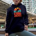 thumbnail image 2 of Retro Never Underestimate a Girl Who Plays Basketball - Female Basketball Player, Navy Blue Hooded Sweatshirt or Hoodie, Small, 2 of 5