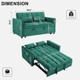 thumbnail image 2 of AISWORD Convertible Sofa Bed, 3 in 1 Pull Out Sleeper Loveseat Couch with Storage, Green, 2 of 6