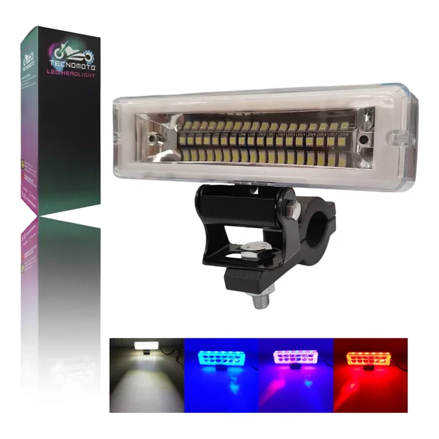Faro Auxiliar Barra Led P/moto 1400lm 14w C/estrobo