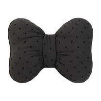 Cinvoph 15"x12" Dotted Bow Throw Pillow Cute Valentine's Day Gift for Her Decorative Comfortable Seat Cusion Bed Sofa Soft Plush Romantic Home Decor, B#Black