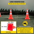 thumbnail image 5 of Safety Cones, 28 in/73 cm Height, 12 PCS PVC Orange Traffic Cone with 2 Reflective Collars and Weighted Base, Used for Traffic Control, Driveway Road Parking and School Improvement, 5 of 11
