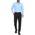 thumbnail image 2 of CAMISA DE NEGOCIO DE MANGA LARGA DE BOTONES PARA HOMBRE EN COLOR SÓLIDO XL AZUL CLARO, 2 of 5