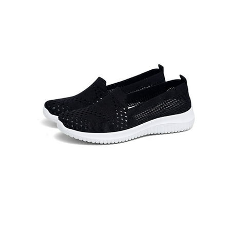 

Crocowalk Women Cloth Shoes Comfort Sneakers Lightweight Flats Womens Loafers Daily Flat Slip-Ons Walking Shoe Black 9