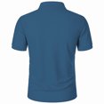 thumbnail image 6 of hoksml Man Business Casual Shirts Solid Color Collared Polo Shirt Summer Fashion Leisure Versatile Turndown Collar Short Sleeve Elastic Cuffs Top, 6 of 6