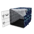 thumbnail image 3 of Geometric Dog Crate Cover, Abstract Contemporary Art Design Shapes Inspired by Night City Streets, Easy to Use Pet Kennel Cover for Dogs, 35" x 23" x 27", Indigo and Turquoise, by Ambesonne, 3 of 6
