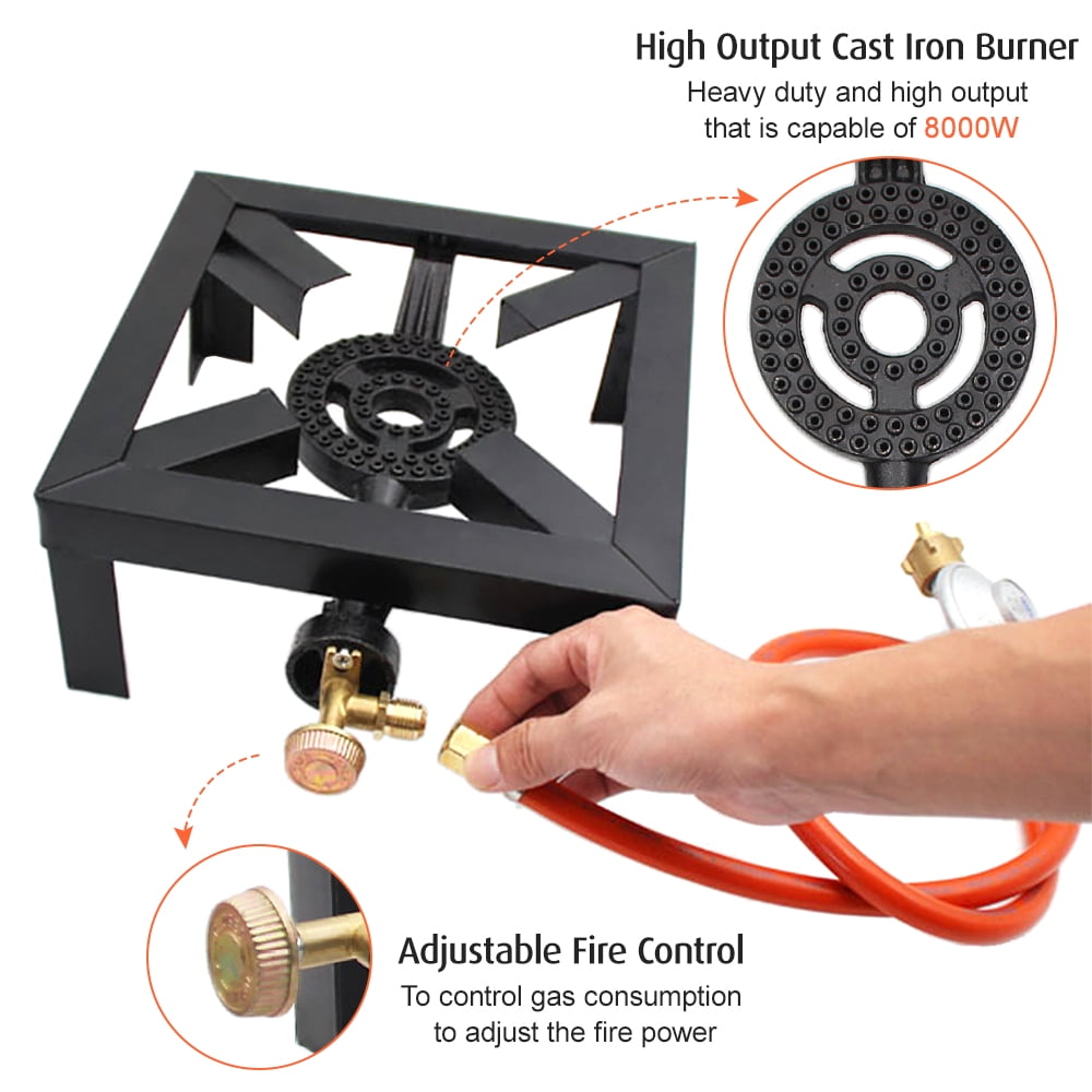 TOMSHOO High Pressure Burner Propane Camping Stove - Outdoor Cooking with Heat Shield and Guard