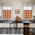thumbnail image 4 of Rod Pocket Kitchen Curtain Set 3-Piece, 27.5x36 Inch Valance & Tier Drapes, Polyester Pongee Cafe Curtains for Living Room, Bathroom, Farmhouse Rustic Country Window Treatments., 4 of 6